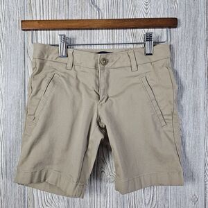 Lands' End Kids Khaki Bermuda Shorts Unisex‎ 8 School Uniform Cotton Blend